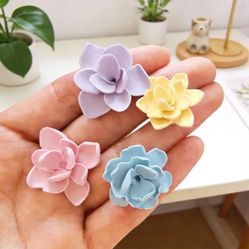 8 Pcs Clay Cutters Molds for Polymer Clay Jewelry, Press Mold and Cutter Set for Earrings, Floral Leaf Geometric Shapes with Mini Flower Press Tools for Crafts