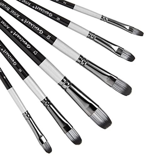 Filbert Paint Brushes Set, 6 Pcs Artist Paintbrushes for Acrylic Oil Watercolor Gouache Painting, Premium Nylon Hair Art Paint Brush for Beginners and Professionals - size: Filbert - 6 Pcs