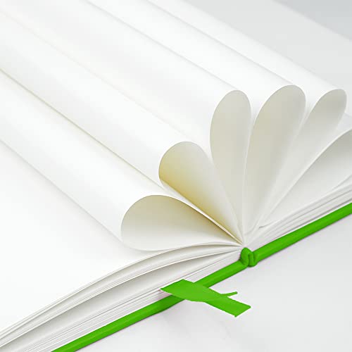 JOYEUX Blank Journal Notebook, A5, 160 Pages 100 Gsm Thick Sketch Books Hardcover Journal for Writing, 5.7 inches x 8 inches Notebooks for Work (Green) - color: Green
