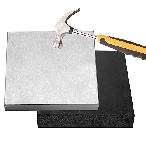CHENTEC Steel and Rubber Block 2 Pcs Work Bench Blocks Stamping Block 6" x 6" (15CM x 15CM) - color: Steel and Rubber Block, size: 6" x 6"(15cmx15cm)