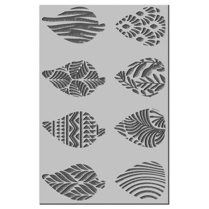 CHGCRAFT Artistic Leaves Clay Texture Mat Bohemian Polymer Clay Molds Abstract Pattern DIY Clay Texture Tools for Clay Pottery Earring Jewelry Making Stamp Engraving Machines, Leaf, 3.9x2.6inch - style: Artistic Leaves