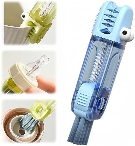 3 in 1 Cup Lid Cleaning Brush, 2024 New Crevice Cleaning Brush Set for Baby Bottle Gap Tight Spaces Cup, 3 in 1 Multifunctional Cleaning Brush Portable Cup Lid Cleaner with Brush(B) - color: B