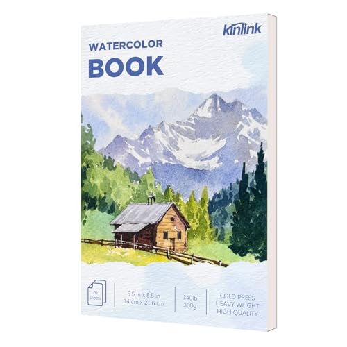 Watercolor Paper Pad, 5.5x8.5 140lb/300g Water Color Paper, 20 Sheets Cold Press Drawing Painting Paper Sketchbook Notebook, Art Supplies for Watercolors Acrylic Marker, Sketch Book for Kids Adults - color: White-1pad (20pcs), size: 5.5x8.5
