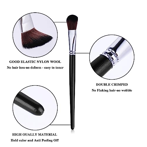 10 Pcs Mop Brush for Acrylic Painting 1 Inch Oval Blending Brushes Artist Paint Brushes for Acrylic Watercolor Oil Painting Face Body Art