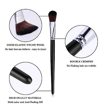10 Pcs Mop Brush for Acrylic Painting 1 Inch Oval Blending Brushes Artist Paint Brushes for Acrylic Watercolor Oil Painting Face Body Art