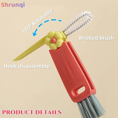 3 in 1 Bottle Cleaning Brush Set, Multifunction Silicone Cup Lid Gap Cleaner, Home Kitchen Crevice Cleaning Tools, Cute Colorful Rabbit，3 Pcs - color: 3pcs Multicolor