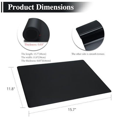 2Pcs Black Silicone Placemats, 15.7"x 11.8" - Kitchen Counter & Baking Silicone Mats - color: Black, size: 15.7"x 11.8"