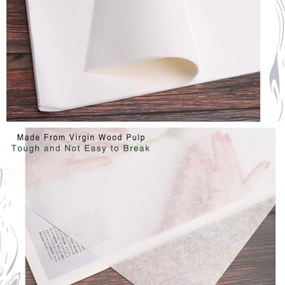 Reelartisy 50 Sheets Artist Teabag Paper, 16.5x16.5 Inches Wet Strength Tissue Paper for Mixed Media Art, Painting, Collage, Cyanotype, Printmaking, Handmade DIY Craft Supplies (50)
