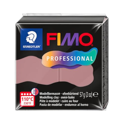 STAEDTLER Polymer Modelling Clay - FIMO Professional - Oven Bake Clay - Dusty Pink, 57g - 1 Block, 8040-20 - color: Dusty Pink