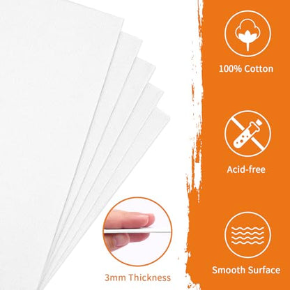 FIXWAL Canvas Boards for Painting 24 Pack, with 8x10, 9x12, 11x14, 5x7 Canvases for Painting Art Paint Canvas Panels Gesso Primed Acid-Free 100% Cotton White Blank Flat Canvas Boards Acrylics Oil - style: 24Pack