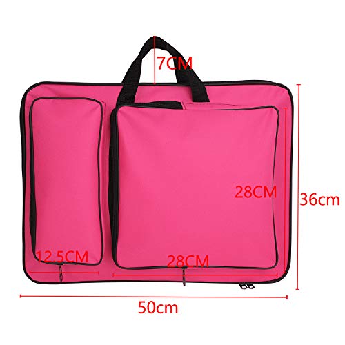JIAHG Art Portfolio Carry Tote Drawing Board Bag - Painting, Sketch Pad Storage - Professional Art Organizer - color: rose