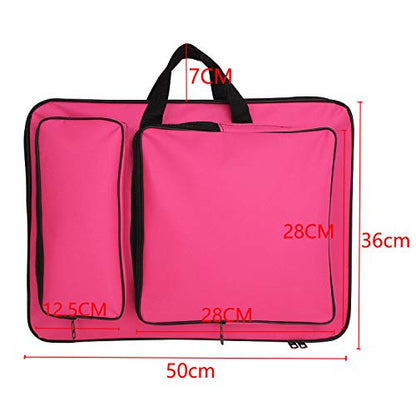 JIAHG Art Portfolio Carry Tote Drawing Board Bag - Painting, Sketch Pad Storage - Professional Art Organizer - color: rose