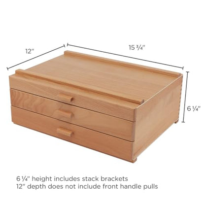 HG Art Concepts Artists Storage Chests - Premium Studio Organizer for Paint Tubes, Brushes, Pencils, Markers, & More! - Deluxe 3 Drawer - size: 3 Drawer Deluxe