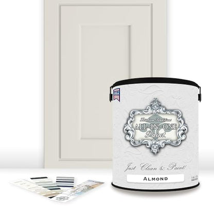 ALL-IN-ONE Paint by Heirloom Traditions, Almond (Neutral White), Gallon - Durable cabinet and furniture paint. Built in primer and top coat, no sanding needed. Includes our 30 featured color card. - color: Almond, size: 128 Fl Oz (Pack of 1)