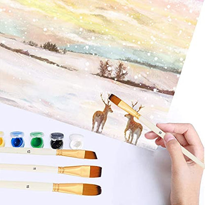 URBAN BOX Artist Paint Brush Set 15pcs Includes Pop-up Carrying Case with Painting Knife and 1 Sponge for Acrylic, Oil, Watercolor, Art, Scale Model, Face, Paint by Numbers