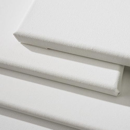 PHOENIX 6x12 Inch 6 Pack Artist Canvas - Small Rectangle Canvases for Painting - 3/4 Inch Profile, 100% Cotton 11 Oz. Gesso Primed White Blank Professional Canvas Oil & Acrylic Paints - size: 6"x12", style: Traditional