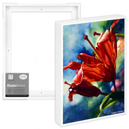 Ampersand Float Frame 1.5In Thin 16X20 White - color: White, size: 16x20