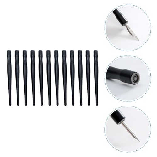 Tofficu 36Pcs Dip Pen Holder Black Set Comic Nib Holder for Manga Ink Pen Drawing Dip Calligraphy for Fine Line Writing Easy-Replace Penholder for Art Supplies - color: Blackx3pcs
