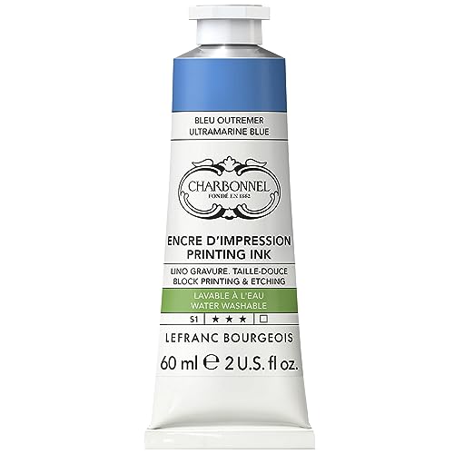 Lefranc Bourgeois Charbonnel Professional Printing Waterwashable Ink, 60ml (2-oz) Ultramarine Blue - color: Ultramarine Blue, style: 60ml (2-oz)