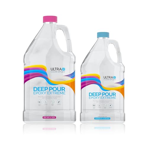 Ultra Clear Deep Pour Epoxy Resin and Hardener for Countertops, River Tables, Art Resin, DIY, Tumblers | Scratch Resistant, Low Odor, Bubble Free Epoxy Primer (3 Gallons) - size: 3 Gallons