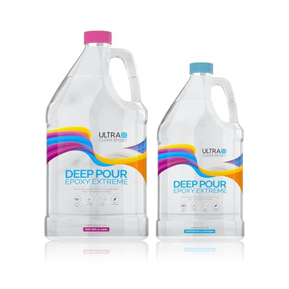 Ultra Clear Deep Pour Epoxy Resin and Hardener for Countertops, River Tables, Art Resin, DIY, Tumblers | Scratch Resistant, Low Odor, Bubble Free Epoxy Primer (3 Gallons) - size: 3 Gallons