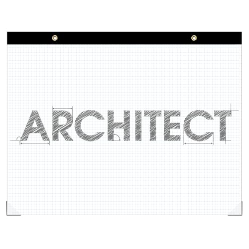 Large Engineering Graph Paper Pad - 50 Sheets/100 Pages, 22" x 17" Quadrille Grid Paper for Drafting, Engineering, Blueprint Drawing, Architect Designers, 4"x4" Blue Grid Paper, Giant Drafting Pad