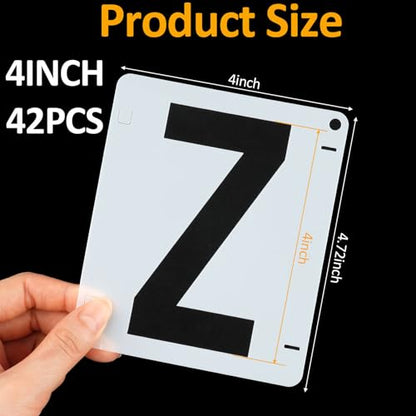 42 PCS Letter Stencils for Painting, Spray Paint Stencil, Alphabet Stencils for Crafts Reusable on Wood, Wall, Rock, Fabric, Sign, School DIY Art Projects （4 Inch - size: 4 Inch