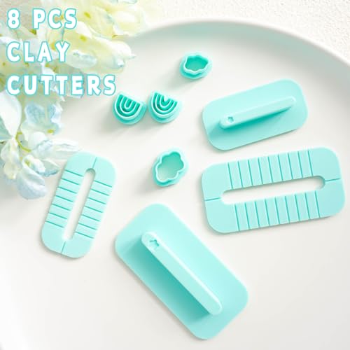 Tainsky Rainbow Guide Polymer Clay Tools, 8 Shapes Rainbow Shaper Polymer Clay Cutters, Rainbow Guide Earring Guide for Polymer Clay Earrings - color: Rainbow Guide