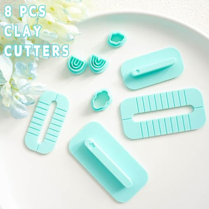 Tainsky Rainbow Guide Polymer Clay Tools, 8 Shapes Rainbow Shaper Polymer Clay Cutters, Rainbow Guide Earring Guide for Polymer Clay Earrings - color: Rainbow Guide