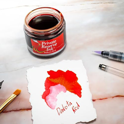 Private Reserve Premium Fountain Pen Ink, 60ml Bottle, Dakota Red | Premium fountain pen ink with smooth flow, rich color, and reliable everyday writing performance. - color: Dakota Red