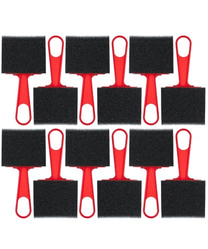 Bates Foam Paint Brushes, 3-Inch, 12 Pack, Red Handle, Sponge Paint Brush, Foam Brushes for Painting & Staining - color: Red Handle