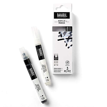 Liquitex Professional Paint Marker Set, 3 Piece, Monochromes - style: Monochromes Fine 3 Set