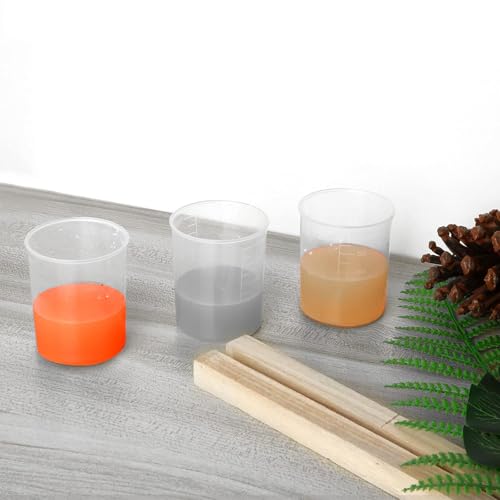 CertBuy 100PCS Resin Mixing Cups 100ml, Plastic Measuring Cup 3.4oz, Epoxy Mixing Cups, Resin Cup for Epoxy, Stain, Paint Mixing