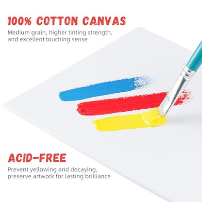 Simetufy Canvas Boards for Painting 52 Pack 8 x 10 Inch Blank Flat Canvas Panels 100% Cotton Pre-Primed for Acrylic & Oil Paint, Art Supplies for Kids & Adults - size: 8"x10"- 52 pack