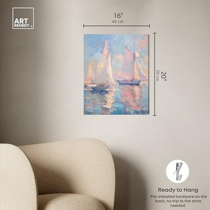 Art Remedy Set Sail Gallery Wrapped Sailing 1 Piece Canvas Wall Art, 16" x 20", Gallery Wrapped - color: Gallery Wrapped, size: 20"L x 16"W