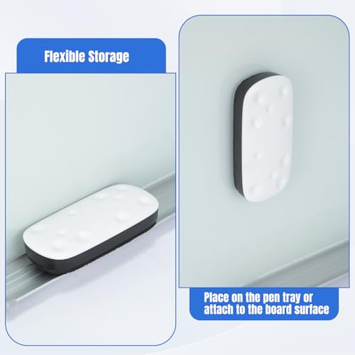 Wingwise Magnetic Dry Erase Eraser for Glass Whiteboards,White Board Erasers with Strong Magnet, 2-Pack, Black + White, for Office, Classroom, Home (WE201) - color: 2-pack/ Black+white
