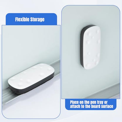 Wingwise Magnetic Dry Erase Eraser for Glass Whiteboards,White Board Erasers with Strong Magnet, 2-Pack, Black + White, for Office, Classroom, Home (WE201) - color: 2-pack/ Black+white
