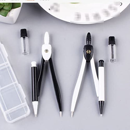 LUNIZ Drawing Compass Compass Metal Student Exam Drawing Size Stationery Set School Study Stationery Multifunctional Compass Straight Ruler Triangle Drafting Tools