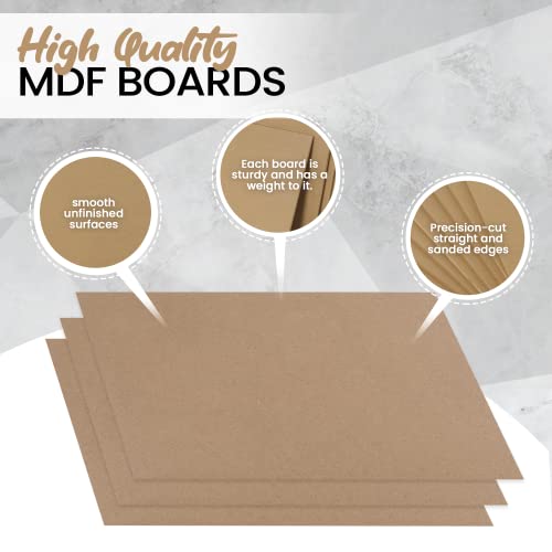 (8-Pack) CalPalmy 8” x 10” MDF Boards - 2mm Thick Boards for Carpentry, Interior Design, Hobby Crafts, and More - with Smooth, Unfinished Sides and Sanded Edges - size: 8 x 10 x 0.08" (8 Pack)