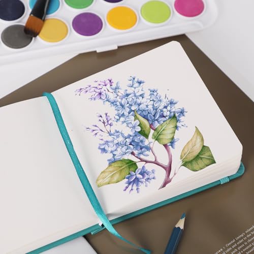 Prudiut Hardcover Pocket Sketchbook, 5" x 5" Square Mini Sketchbook, 98lb/160gsm Heavyweight Tiny Sketch Book, 80 Sheets Small Travel Drawing Journal for Adults, Artist, Ideal for Gift (Dark Blue) - color: Dark Blue