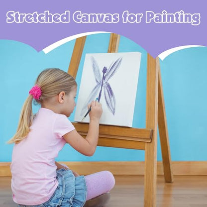 ESRICH Stretched Canvas for Painting, 3 Pack 8x10 Canvas Value Pack, Primed Acid-Free Cotton Blank Canvas, Paint Canvases for Oil & Acrylic Paint. - size: 8x10in 3pack