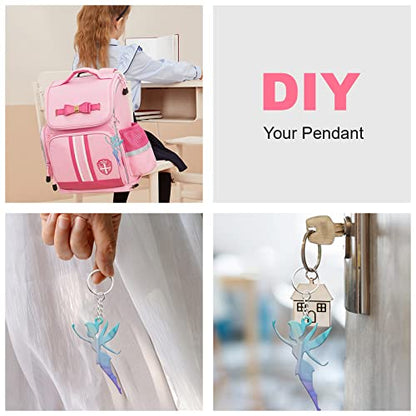 Angel Wings Shiny Fairy Shape Silicone Molds Beautiful Women Resin Mold for DIY Epoxy Resin UV Resin Casting Mold DIY Keychain Pendant Jewelry Making Necklace Clear - color: C