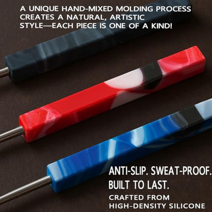 Spacenight Wax Carving Tool Epoxy Resin Grip, Artistic Pattern, Stainless Steel Tip Allows for Precise Pickup and Placement. 3pcs (Blue Marble 3-Piece Set) (Blue Marble 3-Piece Set) - color: Blue Marble 3-Piece Set