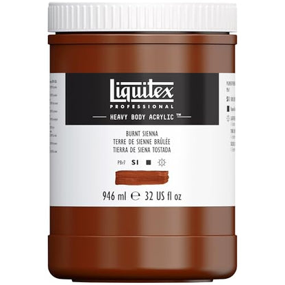 Liquitex Professional Heavy Body Acrylic Paint, 32-oz (946ml) Pot, Burnt Sienna - color: Burnt Sienna, style: 32-oz Pot