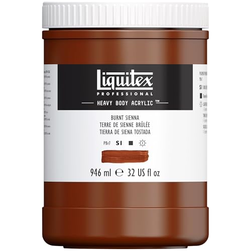 Liquitex Professional Heavy Body Acrylic Paint, 32-oz (946ml) Pot, Burnt Sienna - color: Burnt Sienna, style: 32-oz Pot