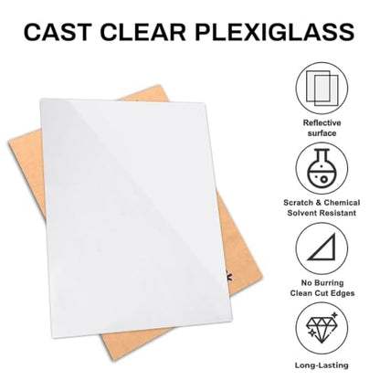 2 Pack Acrylic Sheets, Cranviech Clear Cast Plexiglass Sheet 12" x 8" x 1/8" Glass Alternative for Sign DIY Display Projects Photo Frame Craft Handcraft Painting (2, White, 12 * 8) - color: White, size: 12*8