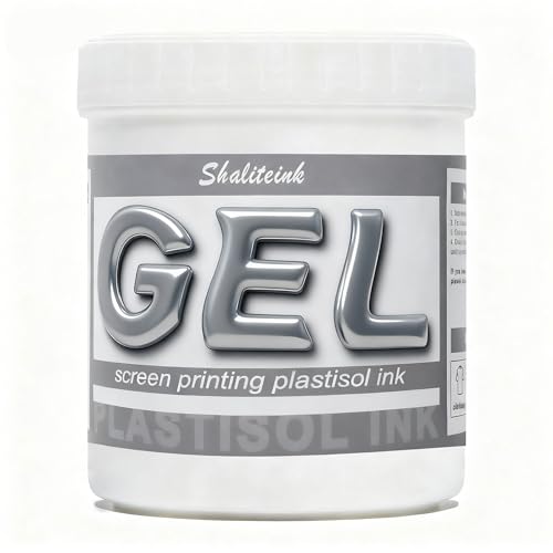 Shaliteink® Screen Printing Plastisol Ink Rounded Curve Transparent Plastisol- Highly Opaque Screen Printing Ink for Cotton, Polyester and Other Fabrics (16oz.)