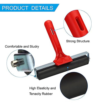 PATIKIL 2.4" 6" 8" Rubber Roller Brayer, 3 Pack Anti Skid Hard Rubber Roller Tools for Wallpaper Printing Printmaking Ink Stamping Tape Construction, 3 Size