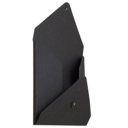 JAM PAPER Kraft Portfolio with Button and String Tie - Medium - 9 1/2 x 12 x 1/4 - Black Recycled - Sold Individually - color: Black Recycled, size: Medium (9 1/2" x 12" x 1/4")