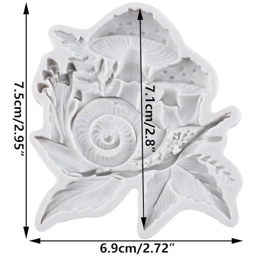 Mushroom Snail Polymer Clay Mold Snail Mushroom Silicone Molds for DIY Crafts Epoxy Resin Casting Air Dry Polymer Clay Plaster Jewelry Making - color: Style H